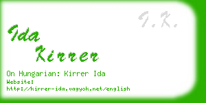 ida kirrer business card